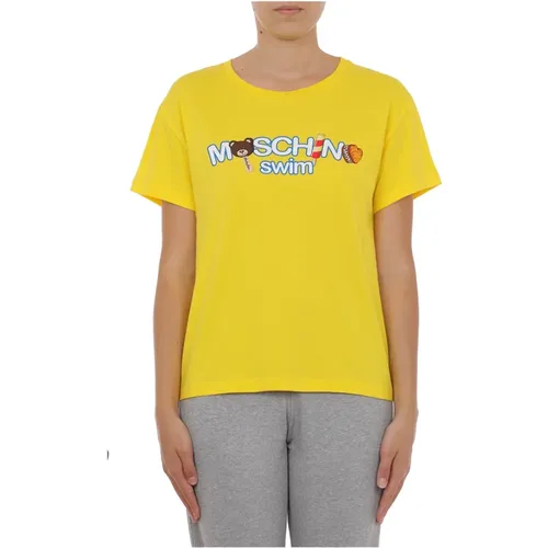 Gelbe T-Shirts und Polos , Damen, Größe: M - Moschino - Modalova