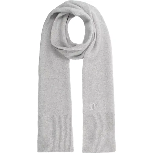 Cashmere Scarf with Contrasting Logo , male, Sizes: ONE SIZE - Dondup - Modalova