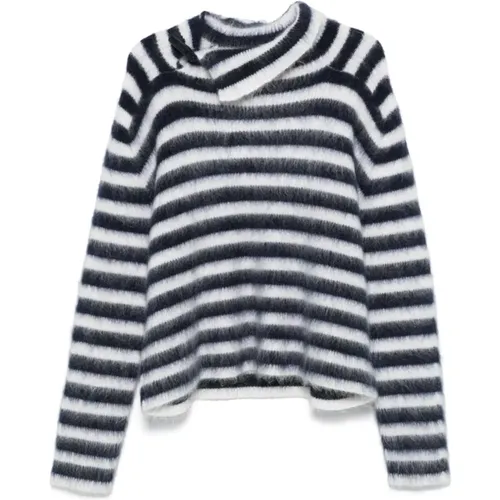 Gestreifter Mohair Pullover mit Toggle-Verschluss - Jacquemus - Modalova