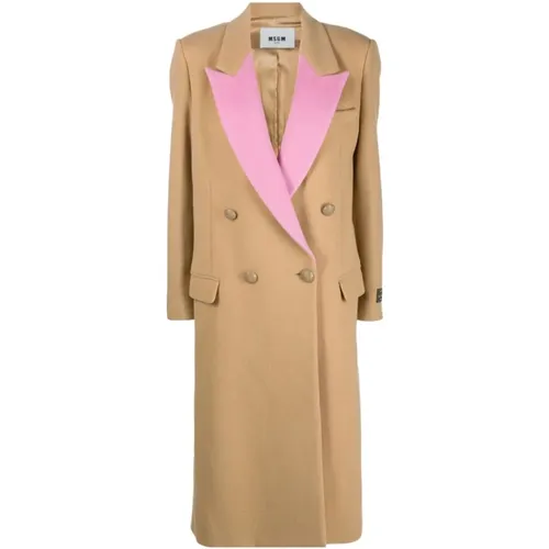 Double-Breasted Coats , female, Sizes: S, M - Msgm - Modalova