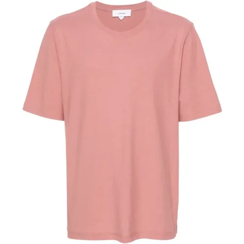 Rosa Baumwoll T-Shirt Leichtes Jersey , Herren, Größe: M - Lardini - Modalova