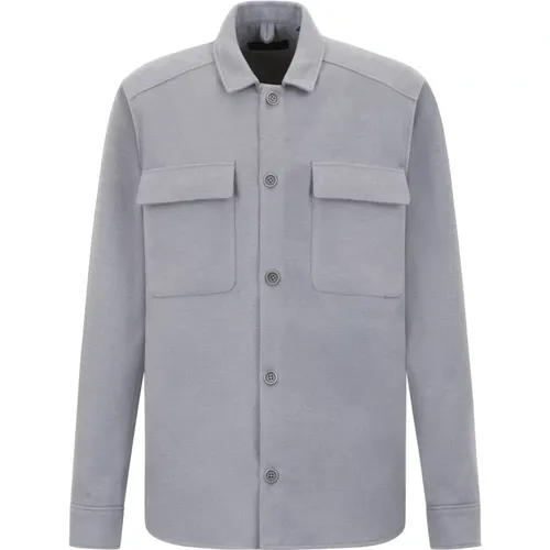 Herren Flanell-Overshirt Grau , Herren, Größe: XL - drykorn - Modalova