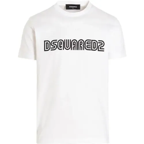 Herren Baumwoll Logo Print T-shirt , Herren, Größe: 2XL - Dsquared2 - Modalova