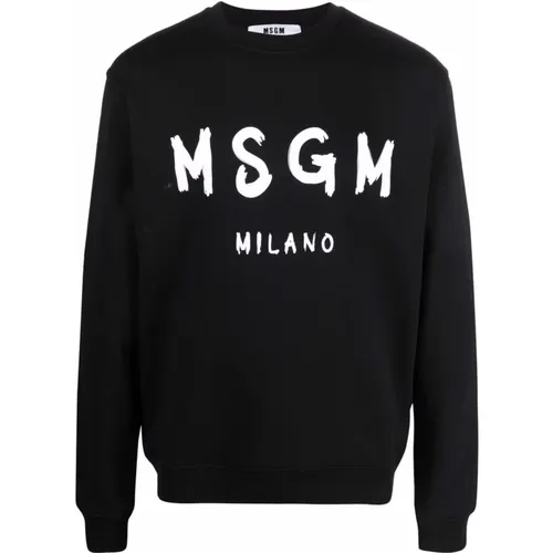 Logo-Print Sweatshirt , male, Sizes: XL, L, M, S - Msgm - Modalova