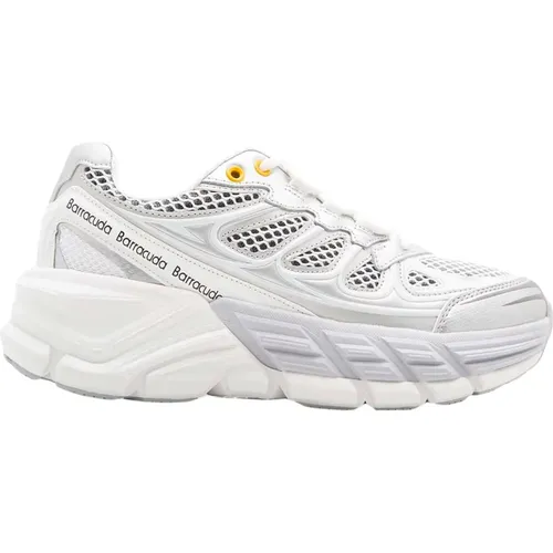 Stylish White/Silver Women's Sneakers , female, Sizes: 7 UK, 4 UK, 6 UK, 5 UK - Barracuda - Modalova