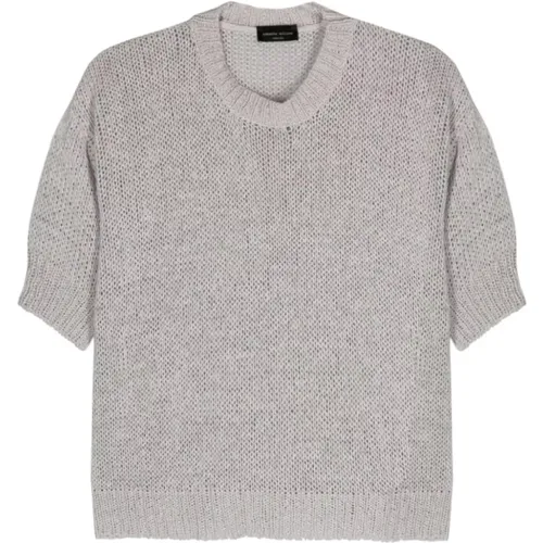 Grey Sweaters for Men , female, Sizes: S - Roberto Collina - Modalova
