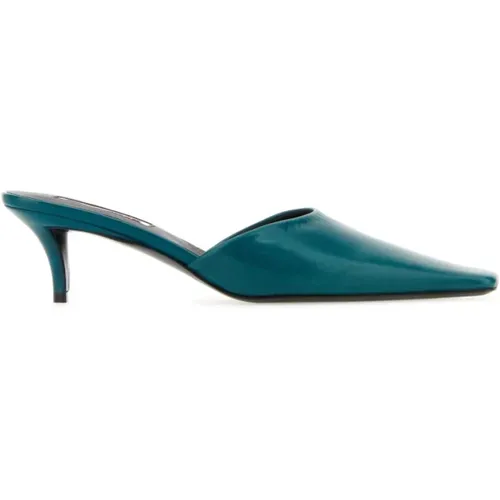 Erhöhen Sie Ihren Stil mit Teal Green Leder Mules - Jil Sander - Modalova