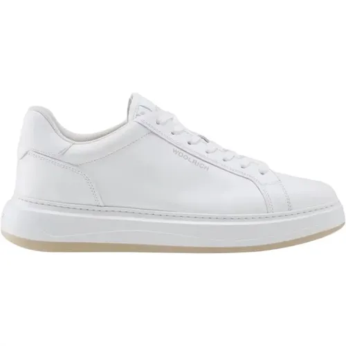 Leather Sneakers with Removable Insole , male, Sizes: 10 UK - Woolrich - Modalova