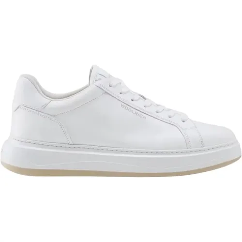 Leather Sneakers with Removable Insole , male, Sizes: 7 UK, 5 UK, 11 UK, 10 UK - Woolrich - Modalova
