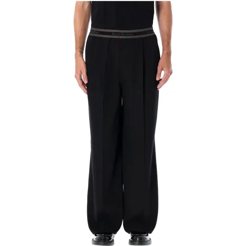 Schwarze Parika Band Logo Weit geschnittene Hose,Schwarze Hose Fn-Wn-Trou001265 - Acne Studios - Modalova