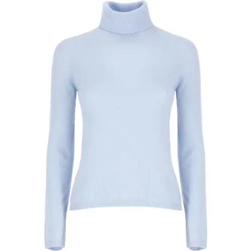 Hellblauer Kaschmirpullover Hoher Kragen , Damen, Größe: XS - Vanisé - Modalova