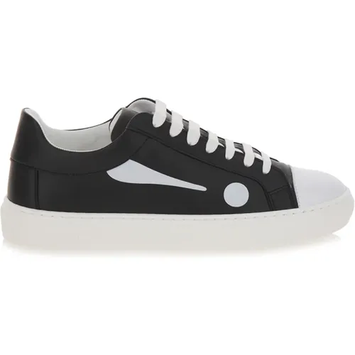 Symbol Sneakers Schwarz Weiß Kontrast , Damen, Größe: 40 EU - Moschino - Modalova