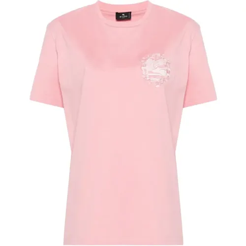 Blumenmotiv Crewneck T-Shirt , Damen, Größe: L - ETRO - Modalova