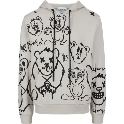 Sweatshirt mit Logo und Cartoon-Grafiken , Herren, Größe: XL - Iceberg - Modalova