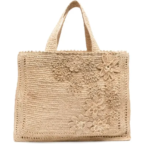 Floral Appliqué Raffia Tote Bag , female, Sizes: ONE SIZE - Zimmermann - Modalova