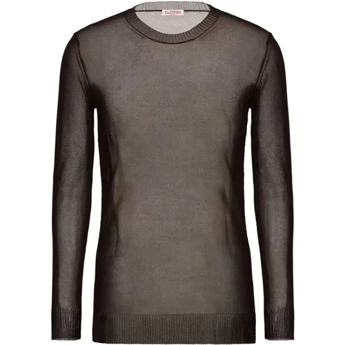 Silk Crew Neck Sweater , male, Sizes: XL, M - Valentino - Modalova