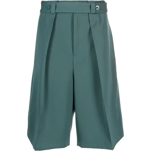 Grüne Woll Casual Elegante Shorts - Jil Sander - Modalova