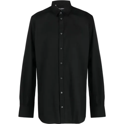 Cotton Blend Long Sleeve Shirt , male, Sizes: 4XL, 2XL, 5XL, 3XL, M, L, XL - Dolce & Gabbana - Modalova