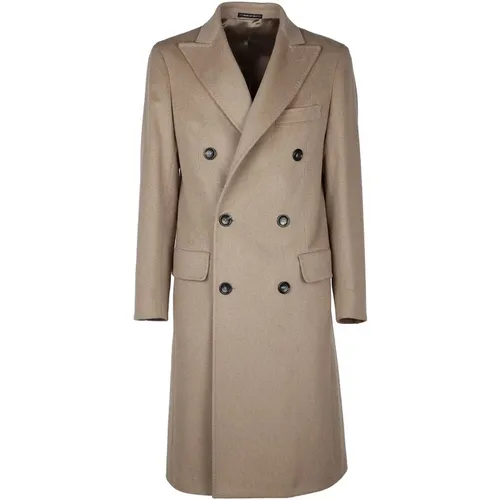 Wool Coat with Double-Breasted Design , male, Sizes: S, L, XL, M - Made in Italia - Modalova