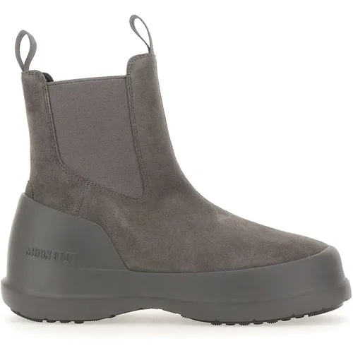 Grey Suede Chelsea Boots , female, Sizes: 5 UK, 7 UK, 4 UK, 3 UK, 6 UK, 8 UK - moon boot - Modalova