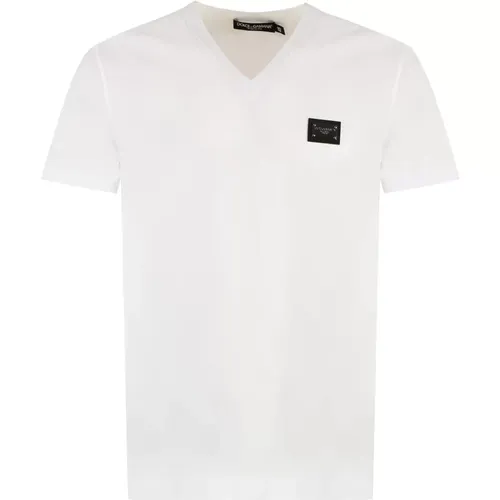 Ribbed Cotton T-shirt , male, Sizes: 3XL, 5XL, M, 2XL, L, XL, S - Dolce & Gabbana - Modalova