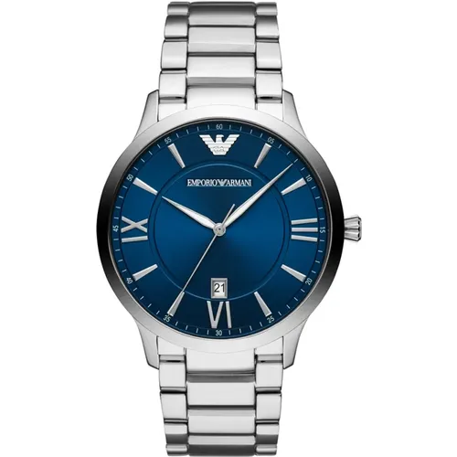 Sophisticated Quartz Watch with Stainless Steel Case , unisex, Sizes: ONE SIZE - Emporio Armani - Modalova