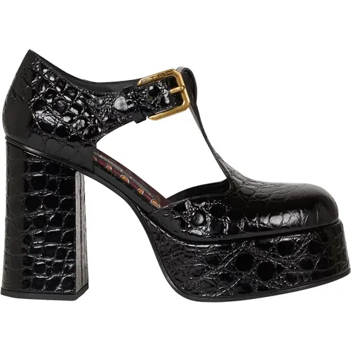 Crocodile Print Mary Jane Platform Sandals , female, Sizes: 5 UK, 4 UK, 6 UK, 7 UK - ETRO - Modalova