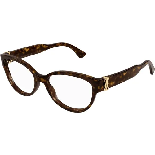 Braun/Havanna Optische Brille,Klassische Schwarze Optische Brille - Cartier - Modalova
