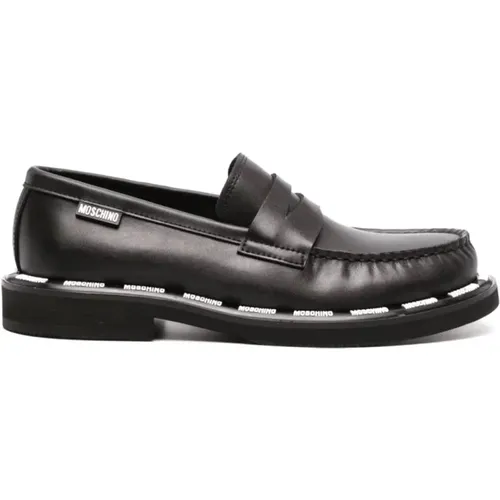 Schwarze Elegante Geschlossene Loafers , Damen, Größe: 36 EU - Moschino - Modalova