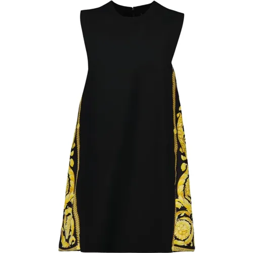 Barocco ärmelloses Kleid mit Seiden-Details - Versace - Modalova