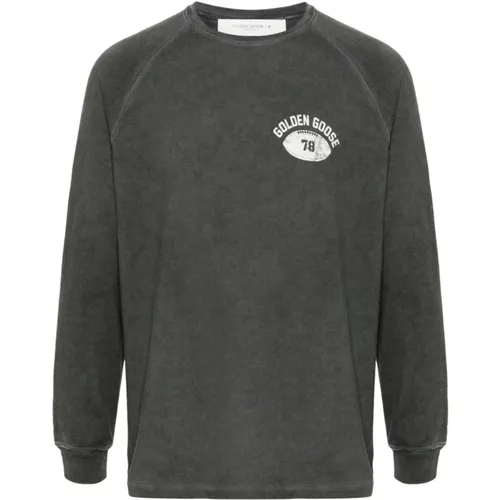 Grauer Sweatshirt Aw24 Herrenmode , Herren, Größe: M - Golden Goose - Modalova