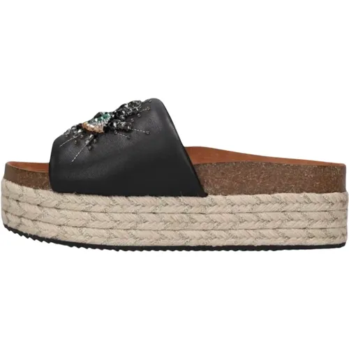 Schwarze Eye Flatform Pantoletten , Damen, Größe: 41 EU - Kurt Geiger - Modalova