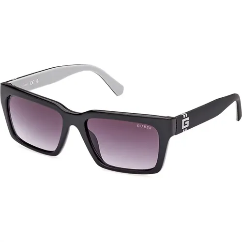 Schwarze Sonnenbrille mit Verlaufslinse , Herren, Größe: 56 MM - Guess - Modalova