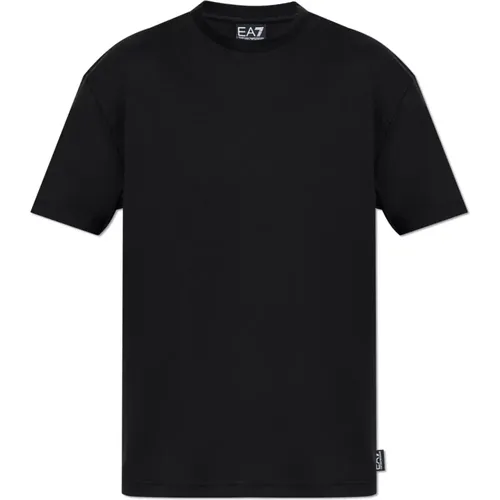 Baumwoll T-shirt , Herren, Größe: S - Emporio Armani EA7 - Modalova