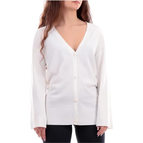 Ivory Cardigan Sweaters mit Knopfdetail - Emporio Armani - Modalova