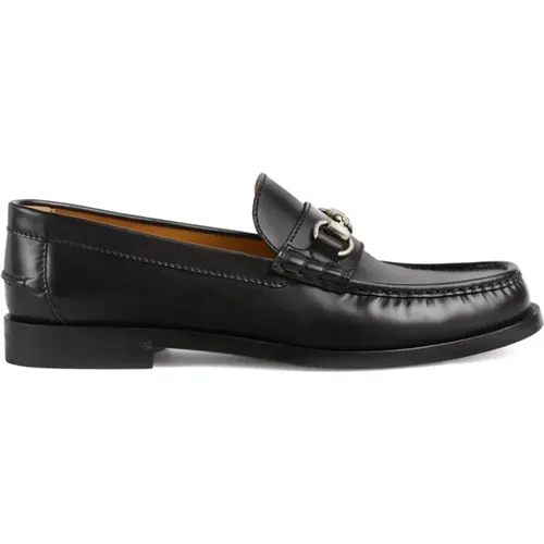 Lederloafer mit Horsebit-Detail , Herren, Größe: 40 EU - Gucci - Modalova