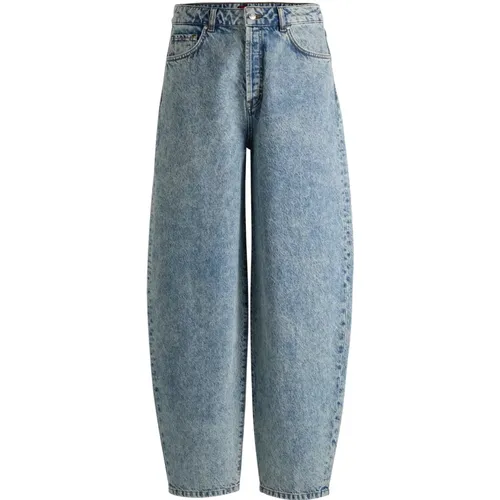 Modern Washed Look Straight Leg Jeans , female, Sizes: W30, W27, W28 - Hugo Boss - Modalova