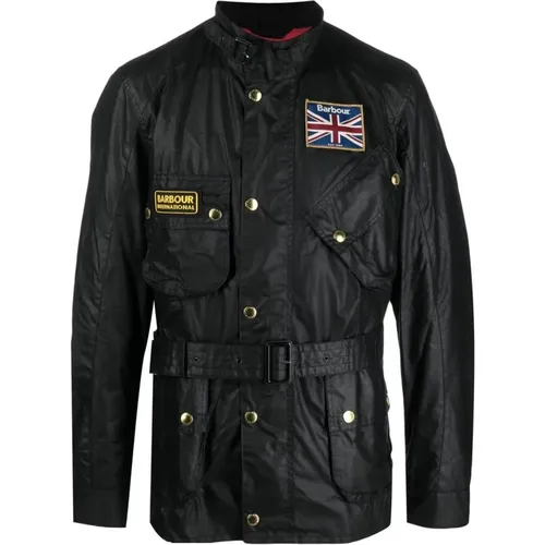 Cotton Jacket with Logo Patch , male, Sizes: M - Barbour - Modalova