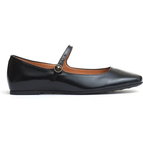 Leather Ballerina Strap Shoes , female, Sizes: 3 UK, 4 1/2 UK, 5 1/2 UK, 4 UK, 3 1/2 UK, 5 UK, 7 UK - TOD'S - Modalova