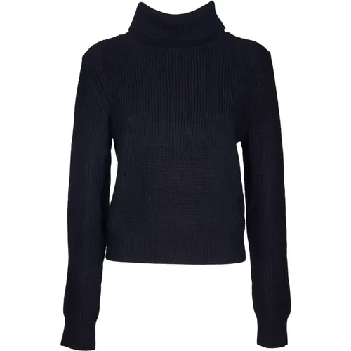 Schwarzer Strickpullover Hoher Kragen , Damen, Größe: L - Michael Kors - Modalova