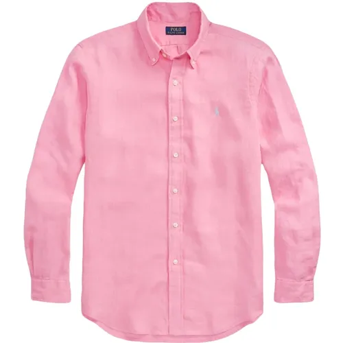 Leinen Button-Down Hemd , Herren, Größe: XL - Ralph Lauren - Modalova