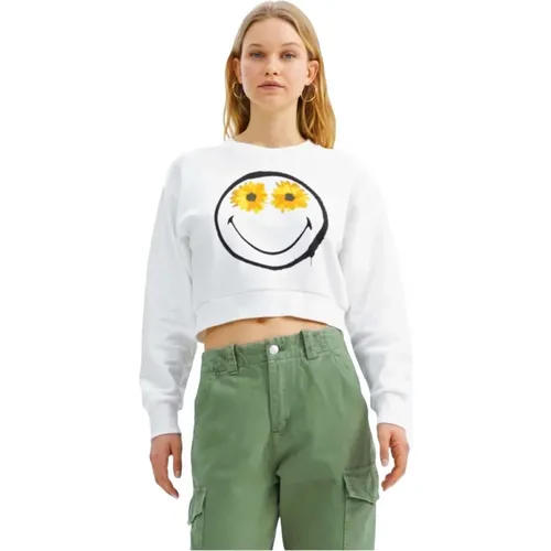 Smiley Hoodie , Damen, Größe: L - Desigual - Modalova