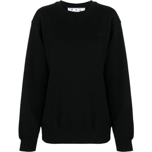 Diag-Print Crewneck Sweatshirt , female, Sizes: L - Off White - Modalova