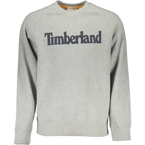 Grauer Baumwollpullover mit Logo , Herren, Größe: 3XL - Timberland - Modalova