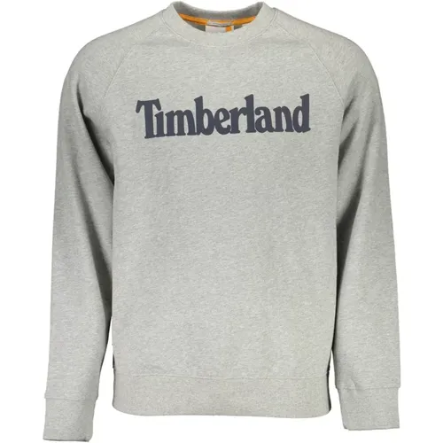 Grauer Baumwollpullover mit Logo - Timberland - Modalova