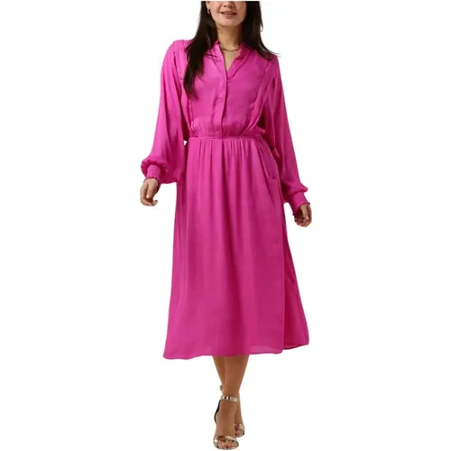 Rosa Cassie Dress Midi Stil , Damen, Größe: L - Co'Couture - Modalova