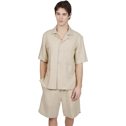 Linen Shirt with Pocket , male, Sizes: S, 2XL, M, XS, L, XL - Eleventy - Modalova