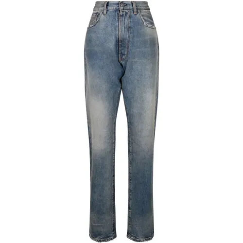 Hellblaue Baumwoll-Straight-Leg-Jeans , Damen, Größe: W25 - Maison Margiela - Modalova