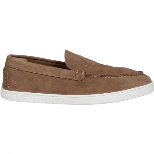 Suede Boat Shoe Flat Slippers , male, Sizes: 7 UK, 8 1/2 UK - Christian Louboutin - Modalova