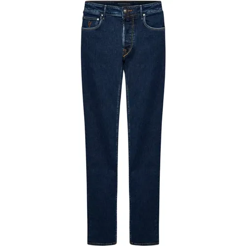 Slim Fit Blaue Jeans , Herren, Größe: W36 - Hand Picked - Modalova